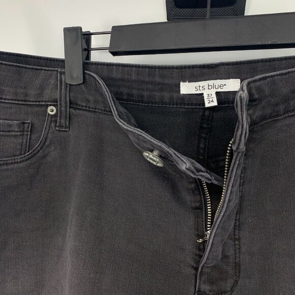 STS Blue Shorts Aubrey Mid Rise Gray Denim Fray Hem Cutoff - Picture 3 of 8